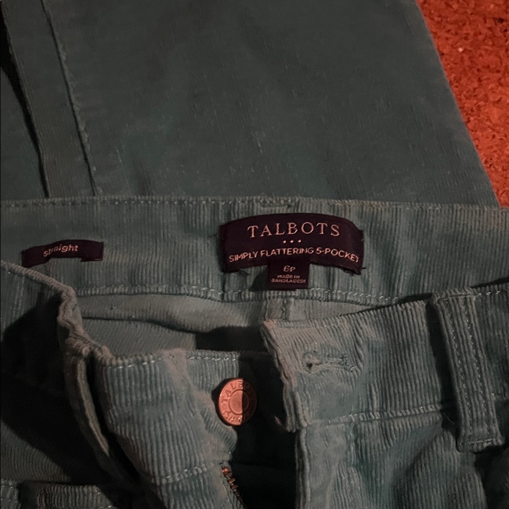 Talbots women’s  Corduroy Pants in Teal
